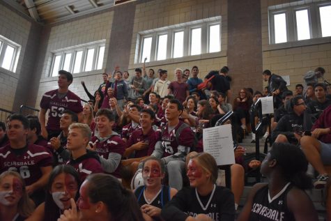 Finally, the week came to an end with some good old fashioned Maroon and White spirit at the pep rally! Lots of SHS logos could easily spotted as you looked around the gym. We were truly a spirited Scarsdale High School!