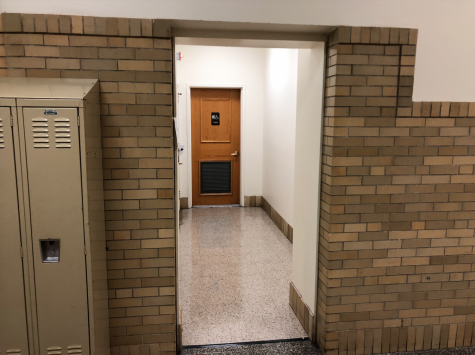 The carvings were found in the first floor girls' restroom near the A-School. Photo Credit: Maroon Staff