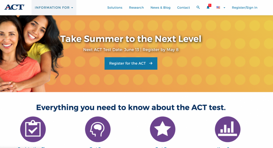 A screenshot of the ACT official website that we learn to love:)