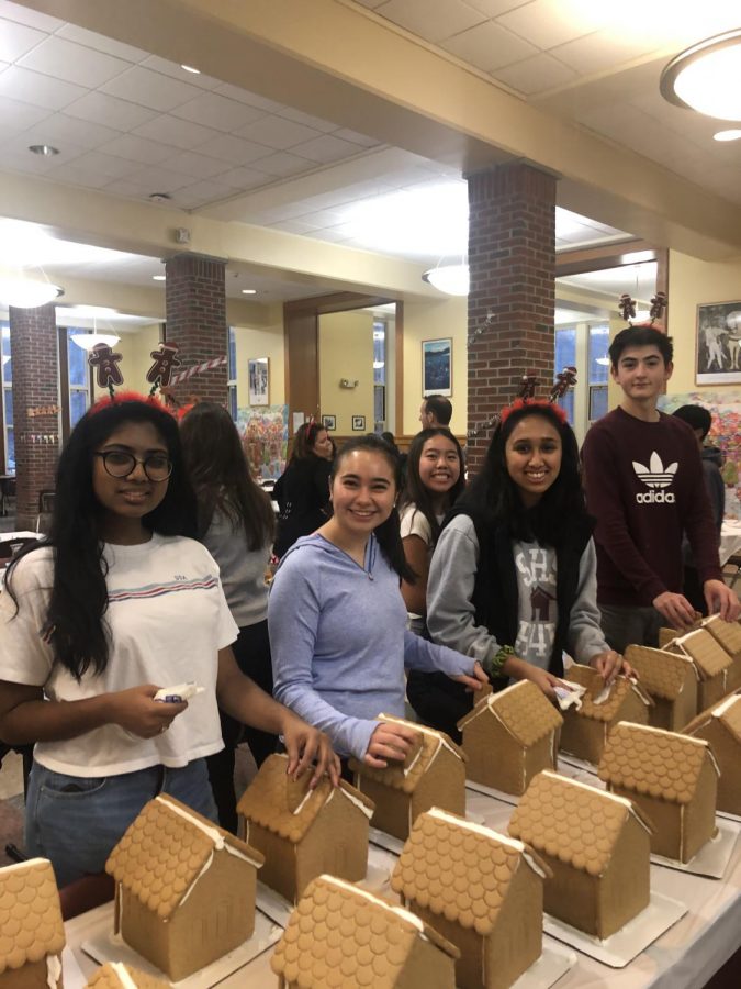 SHS students and families at the Habitat for Humanity annual gingerbread house decorating event