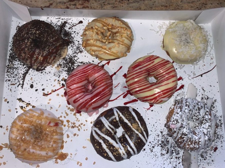 An assortment of the different donuts available  at Duck Donuts. 