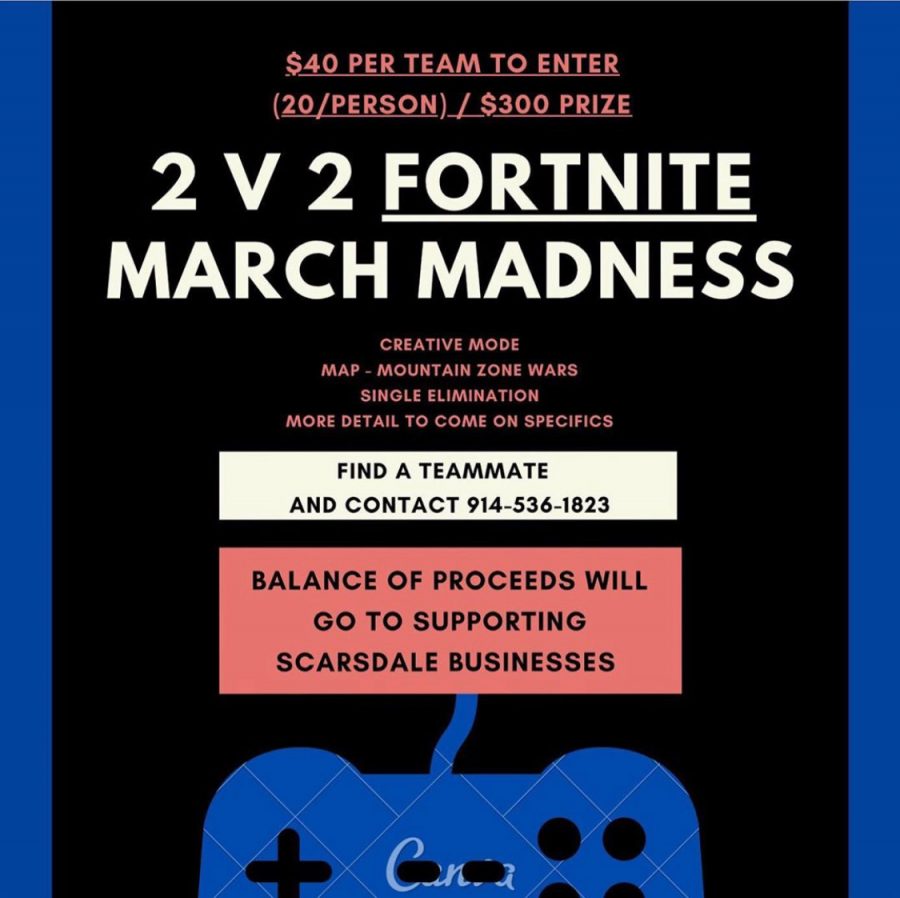 SHS student Cooper Cohen 21 and family organize a Fortnite competition to help local community during COVID-19 quarantine.