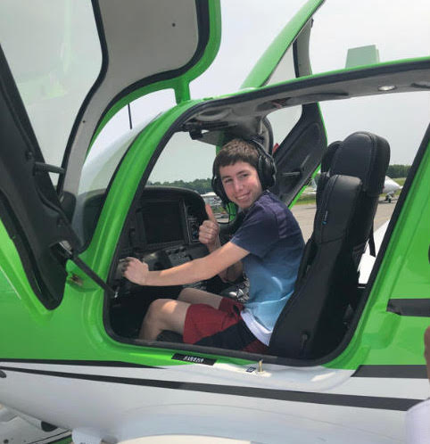 Every Saturday, he spends three hours at the Westchester Airport, where he takes lessons with his instructor from nine to twelve. 