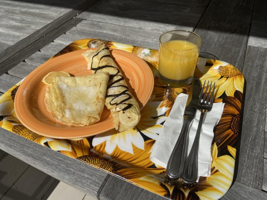 Crepes are thin French pancakes that are often served with sweet filling.