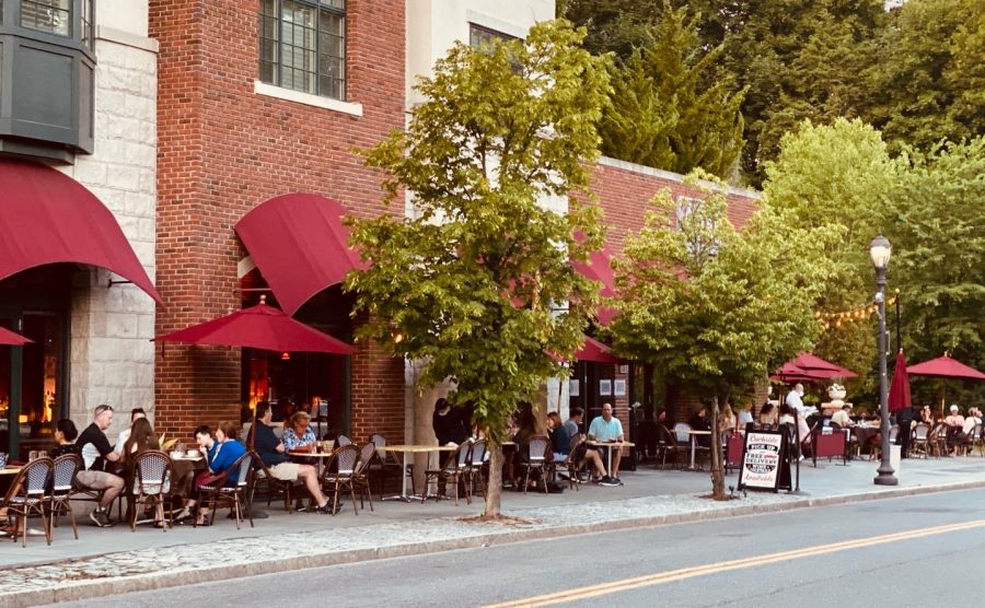 Chat, a restaurant in Scarsdale village, is among many local restaurants who have started serving food outdoors.