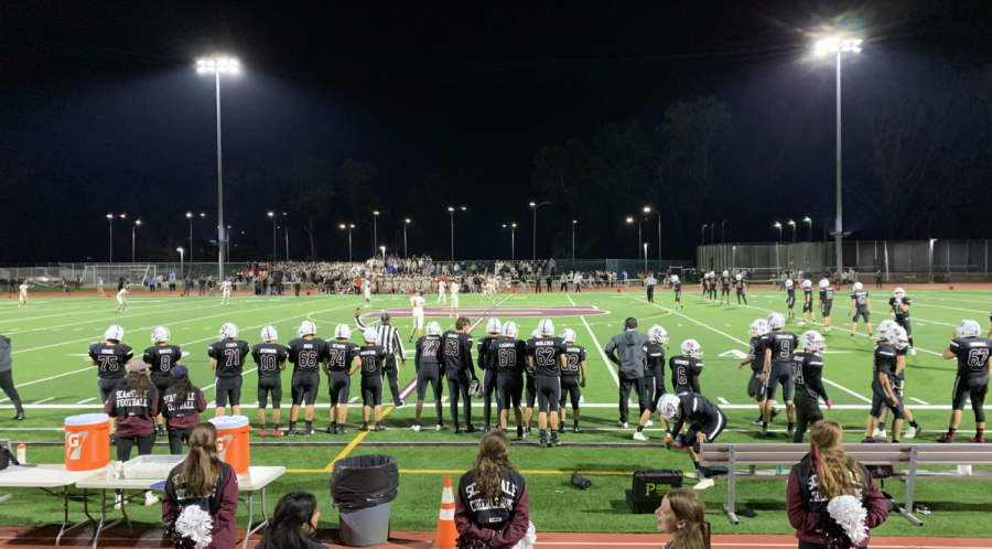Scarsdale High School students playing against Mamaroneck High School in their homecoming game.