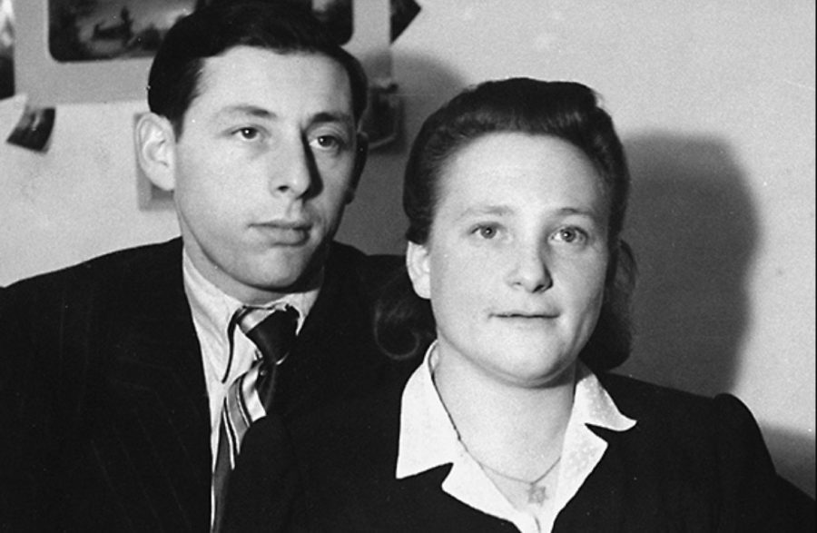 Roman Sompolinski and his wife, Masza, in the displaced persons camp.