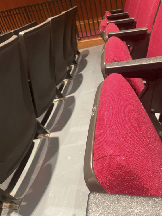  Many areas of the Auditorium have fallen into disrepair including the seats, carpet, and floor. 