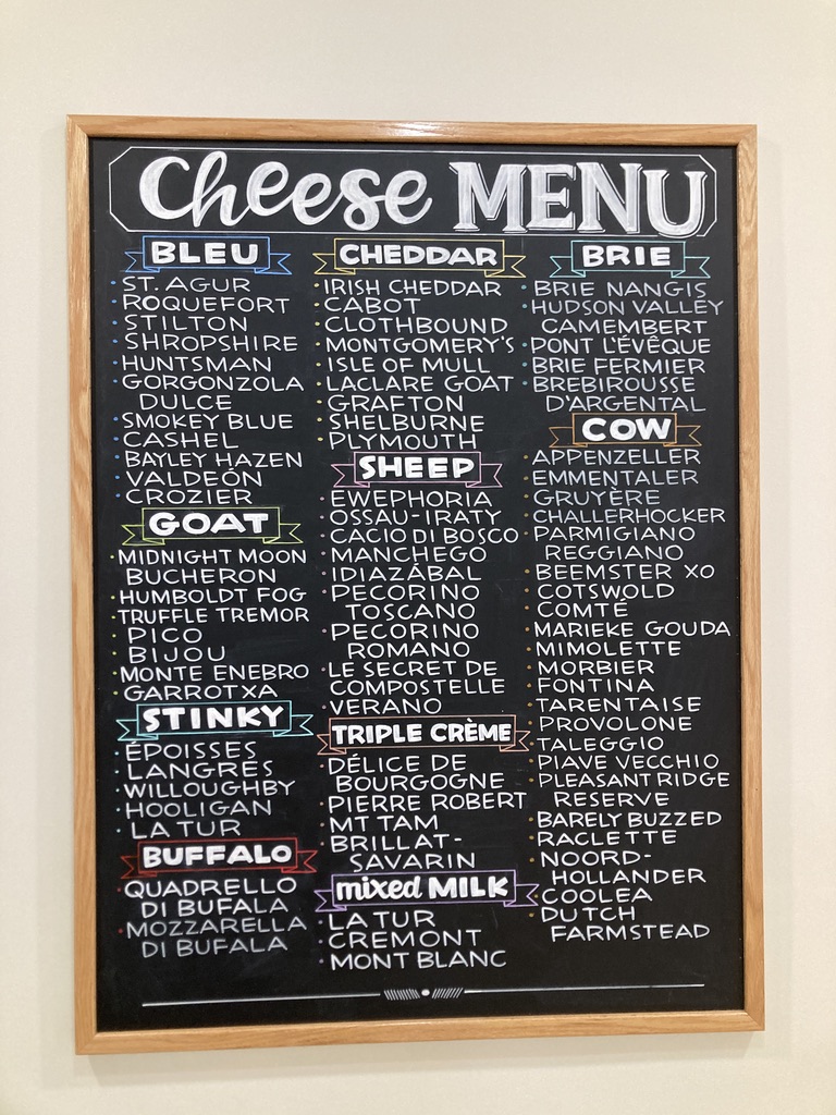 Dobbs+%26+Bishop+has+a+lengthy+menu+displaying+all+of+the+cheese+varieties+for+sale.+The+list+includes+cheeses+from+goats%2C+cows%2C+and+sheep%21