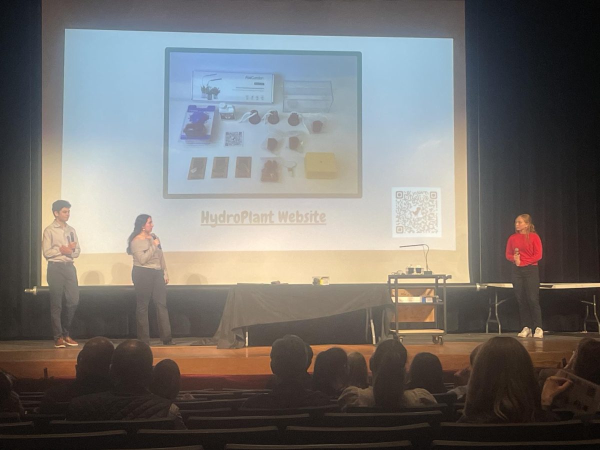 Etel Malka, Grant Lieberman, and Cami Brosgol present Hydroplant, a product that makes gardening more accessible by allowing people to garden anywhere and still reap the benefits.