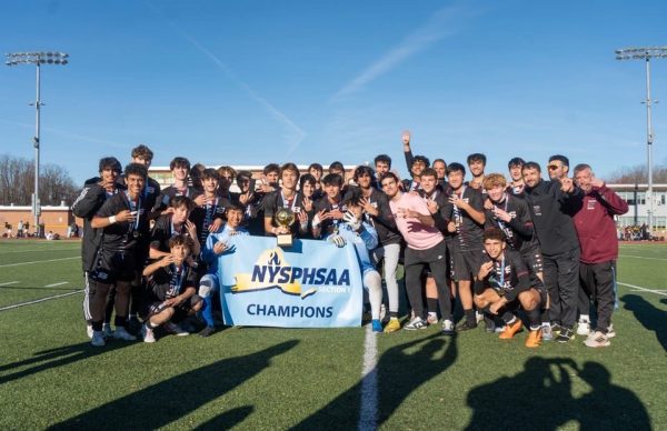 The Scarsdale Boys Soccer Team after capturing the Section 1 title.