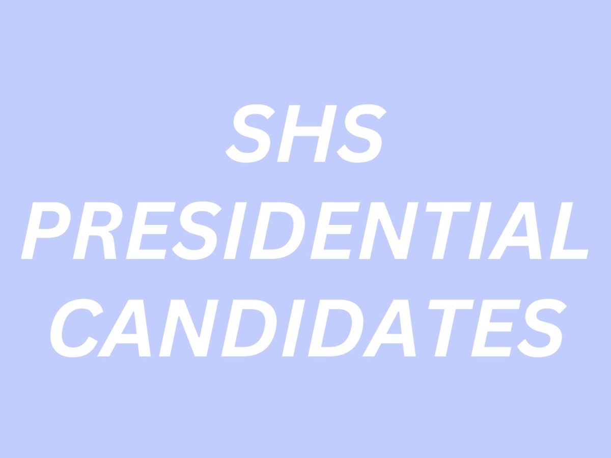 There are three candidates in the running for SHS President—Caitlin Jeremiah, Harrison Greebel, and Maria Lopez.