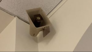 Speakers on the intersection of the third floor are taken down due to malfunctions.