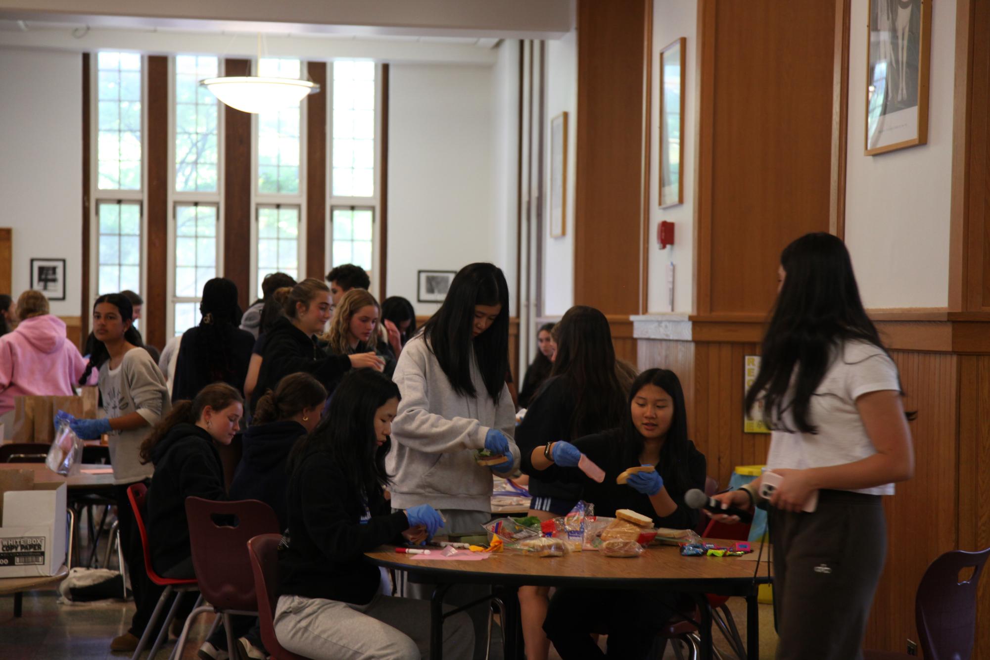 SHS Class of '29 making sandwiches during freshman class event. 